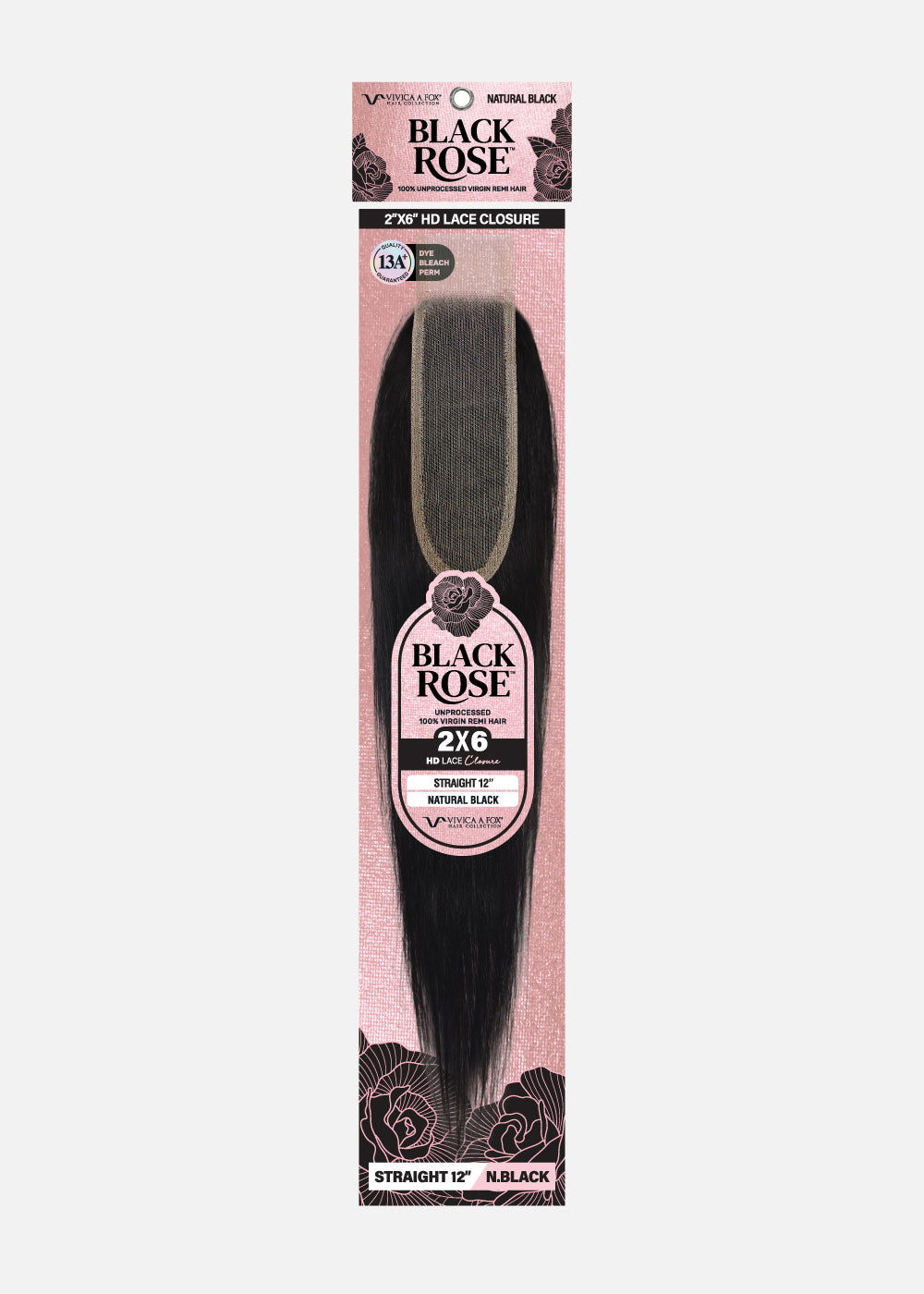 BLACK ROSE 2X6 HD Lace Closure- Striaght