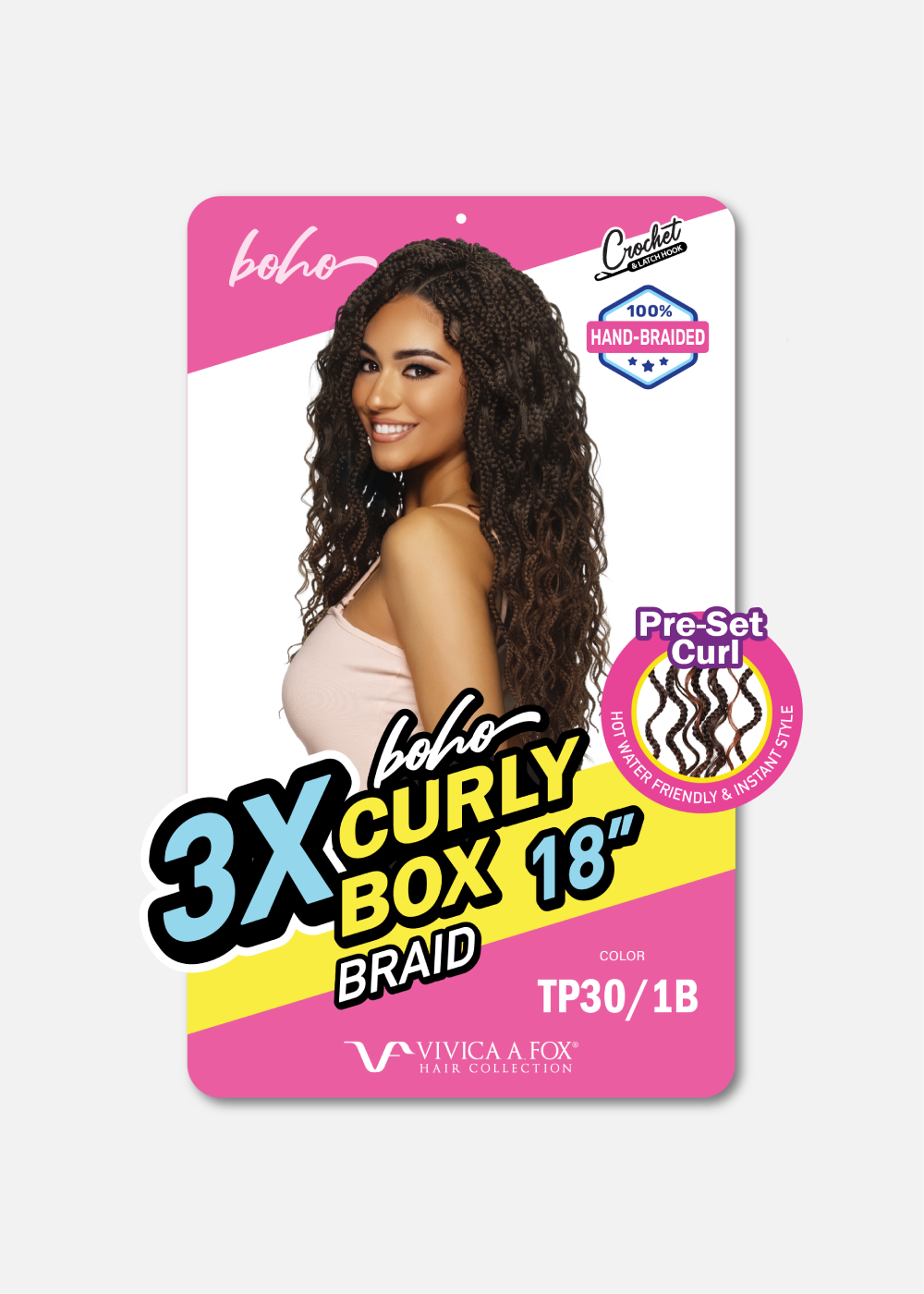 3X CURLY BOHO BOX BRAID 18”